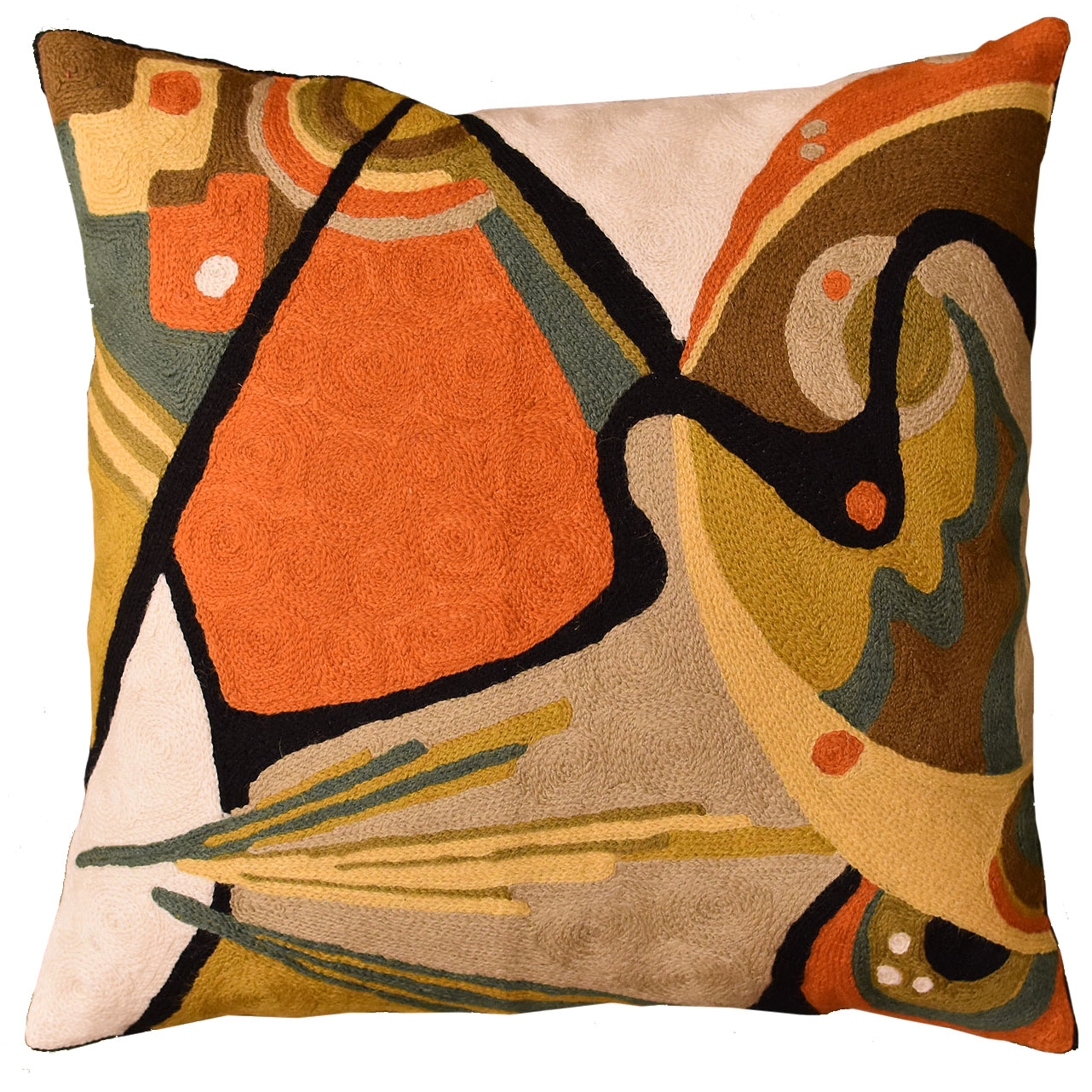 Kandinsky Throw Pillow In The Flow Decorative Wool Hand